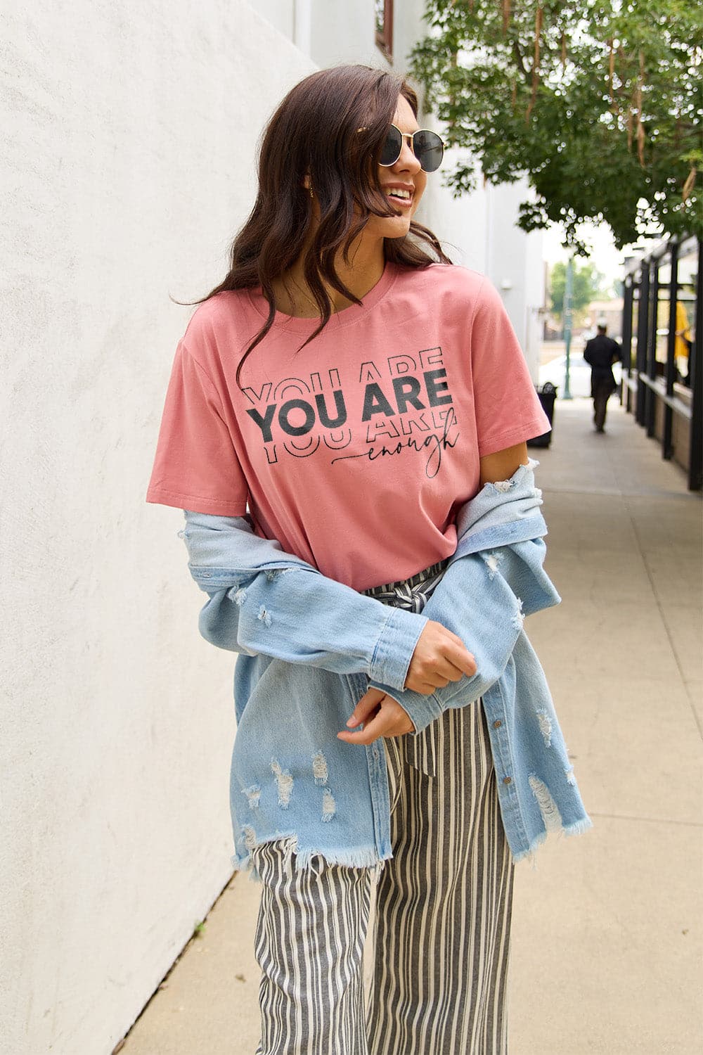 Simply Love Full Size YOU ARE ENOUGH Short Sleeve T-Shirt.