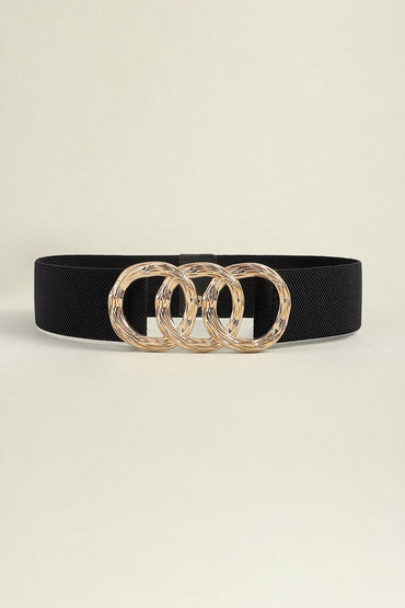 Zinc Alloy Buckle Elastic Wide Belt.