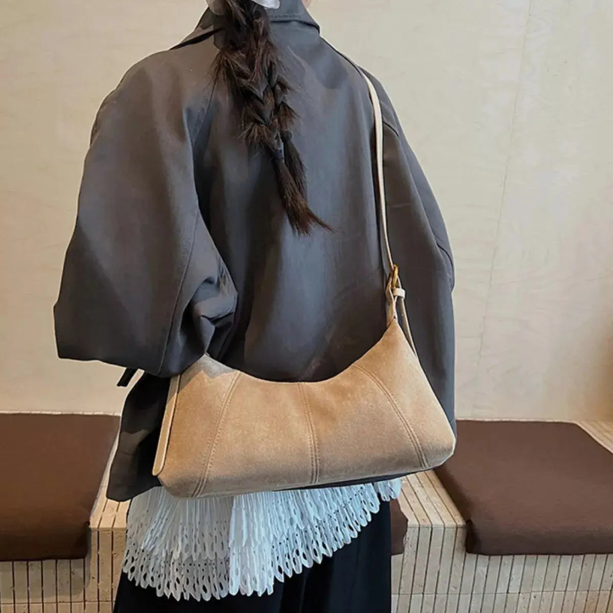 Lightweight Solid Color Shoulder Bag Simply Love