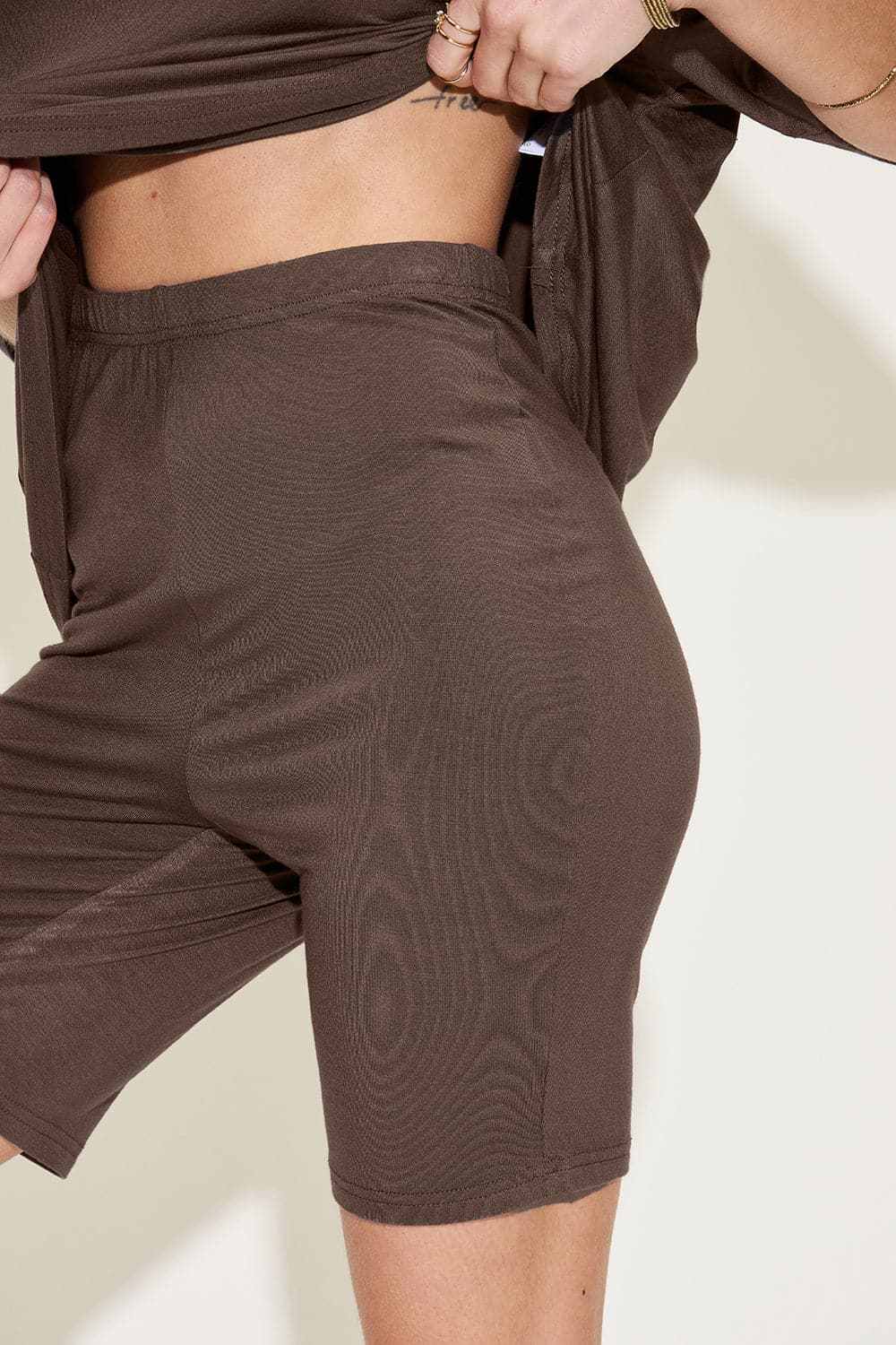 Basic Bae v-neck t-shirt & shorts set - Love Salve 