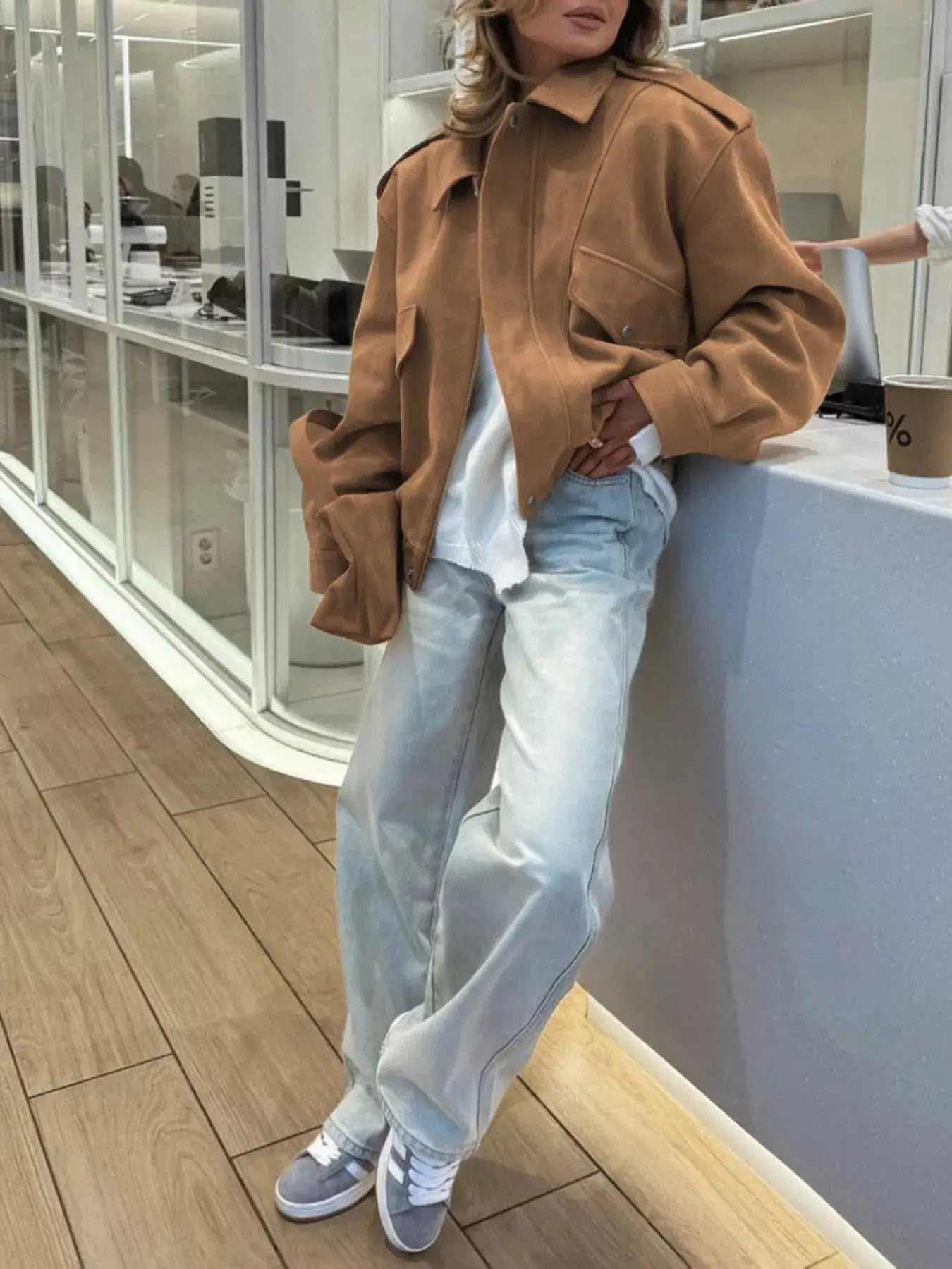 Zip Up Oversized Jacket Simply Love