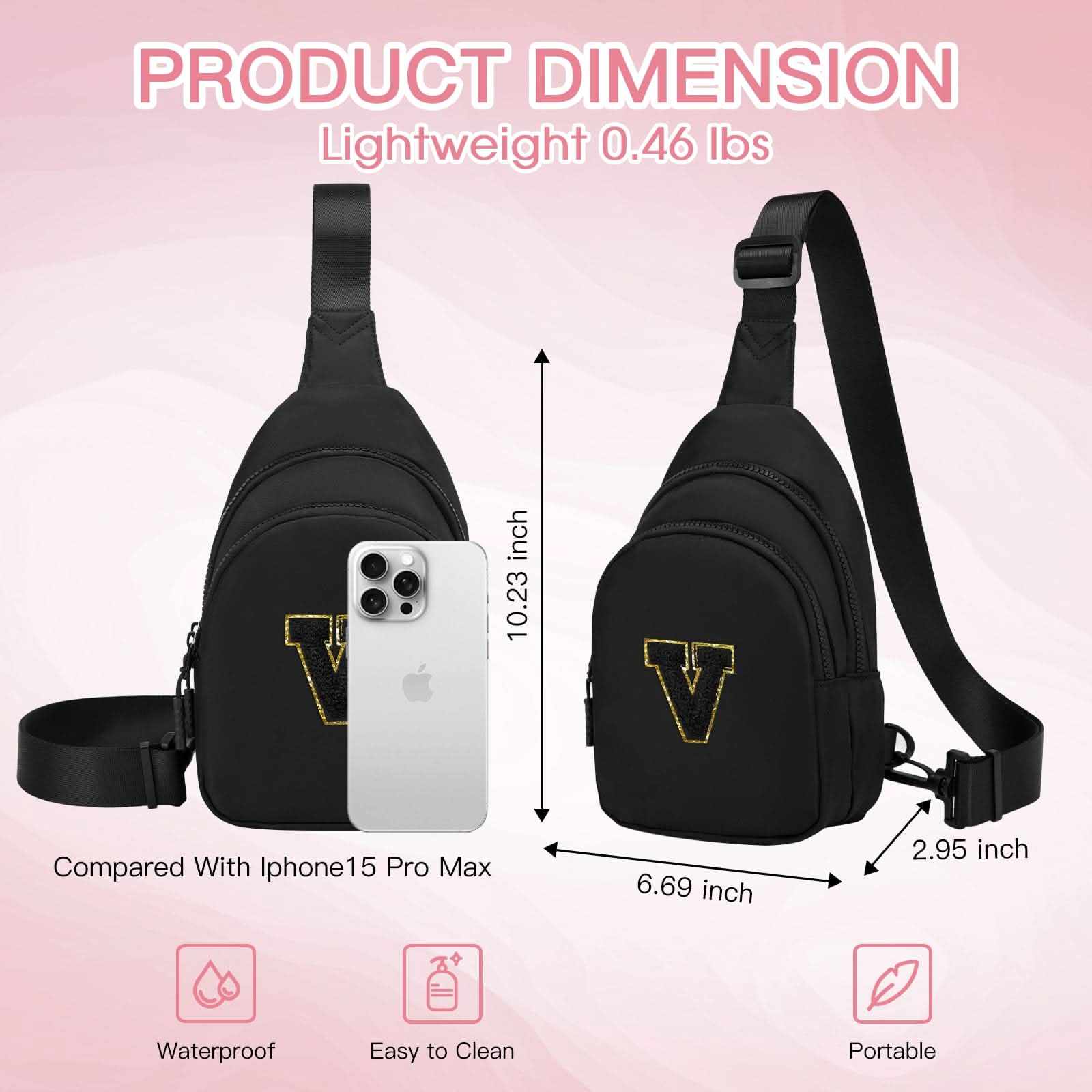 Small Initial Sling Bag Crossbody Bag Fanny Pack for Girls Women Cute Chest Bag Cross Body Bag Personalized Gift - Love Salve 