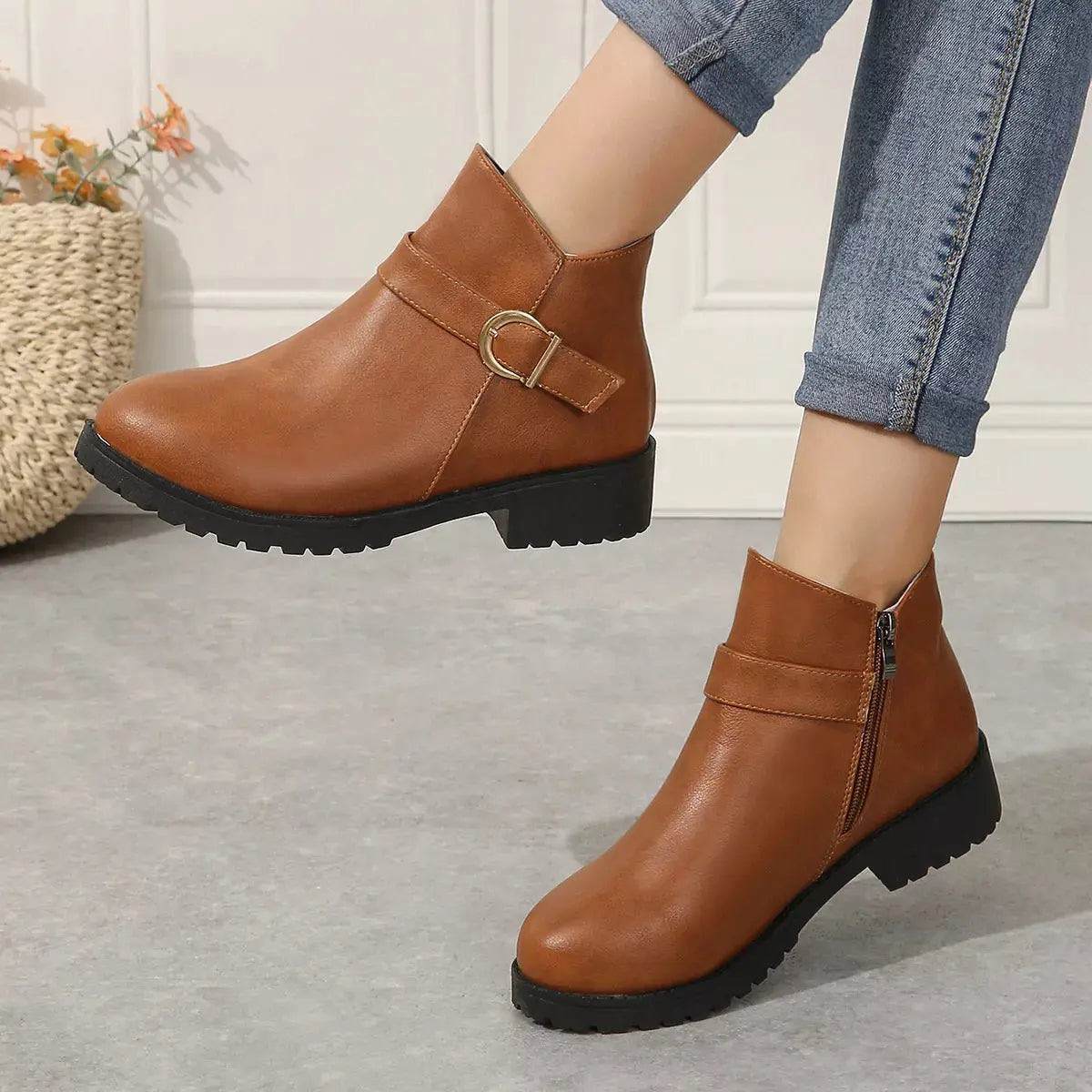 Buckle Accent Ankle Boots Simply Love