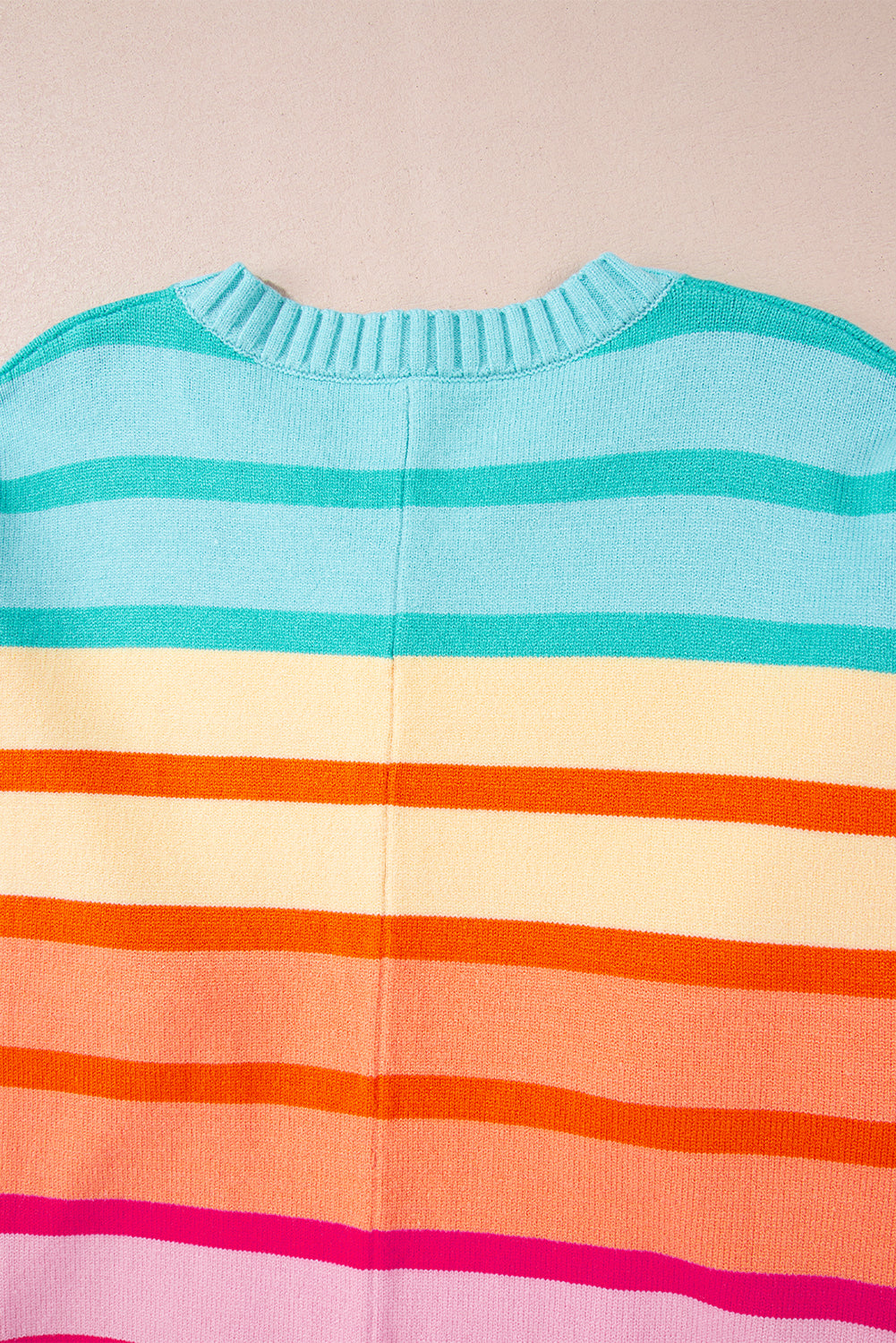 Gradient yellow stripe loose-fit sweater with ribbed edges