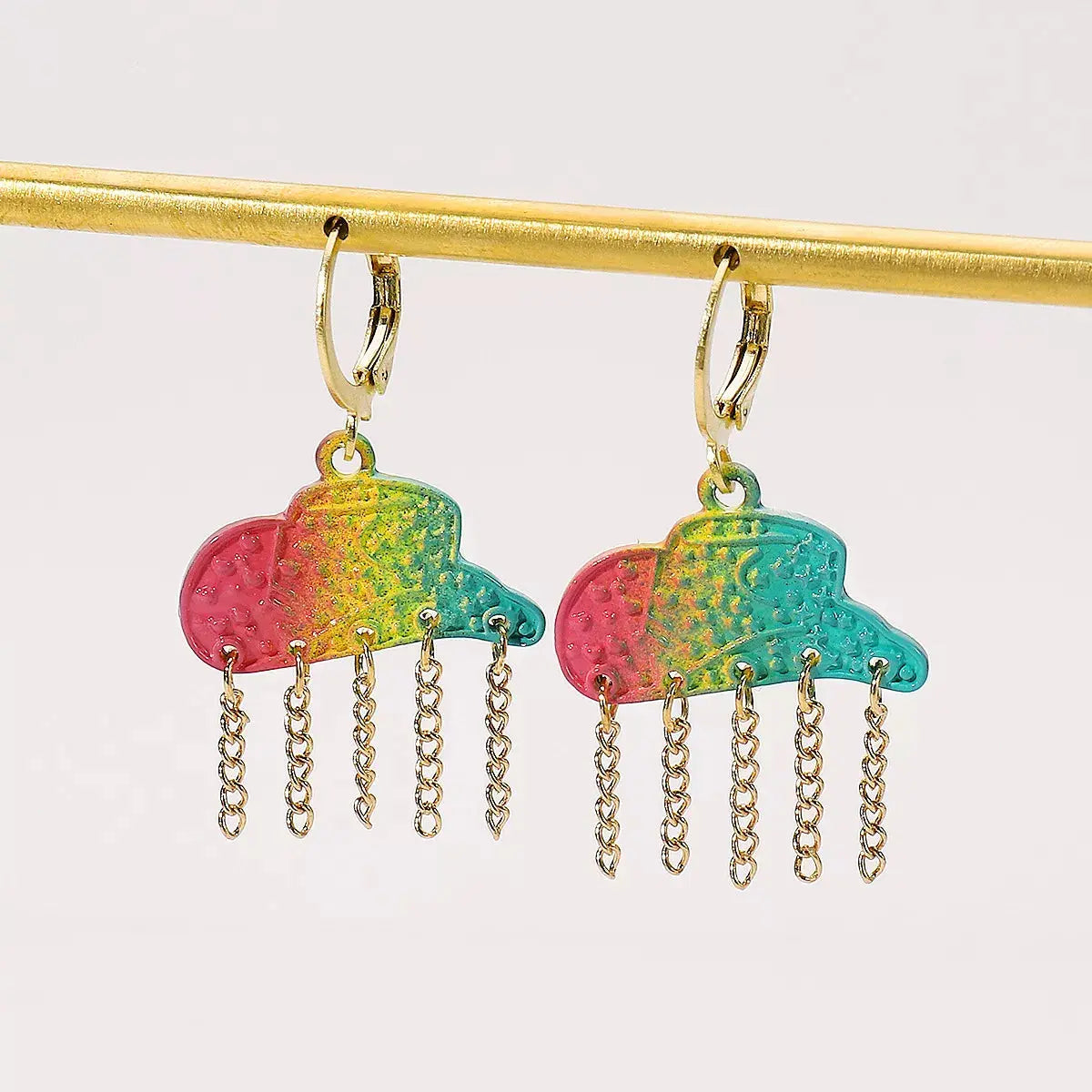 Rainbow Cloud Dangle Earrings Simply Love