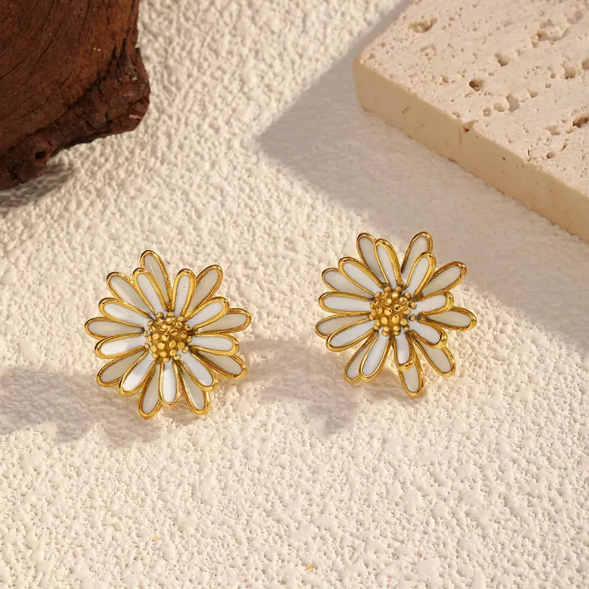 18K Gold-Plated Flower Stud Earrings Simply Love