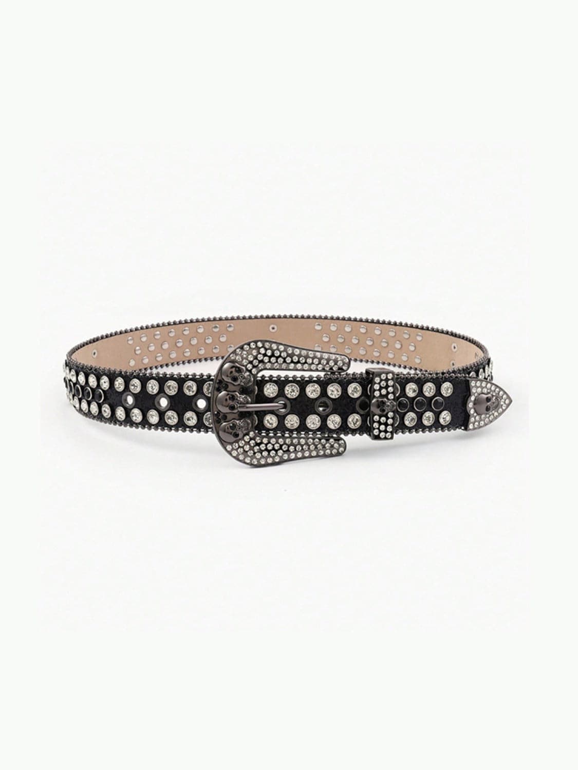 Edgy PU leather skull belt for a bold look