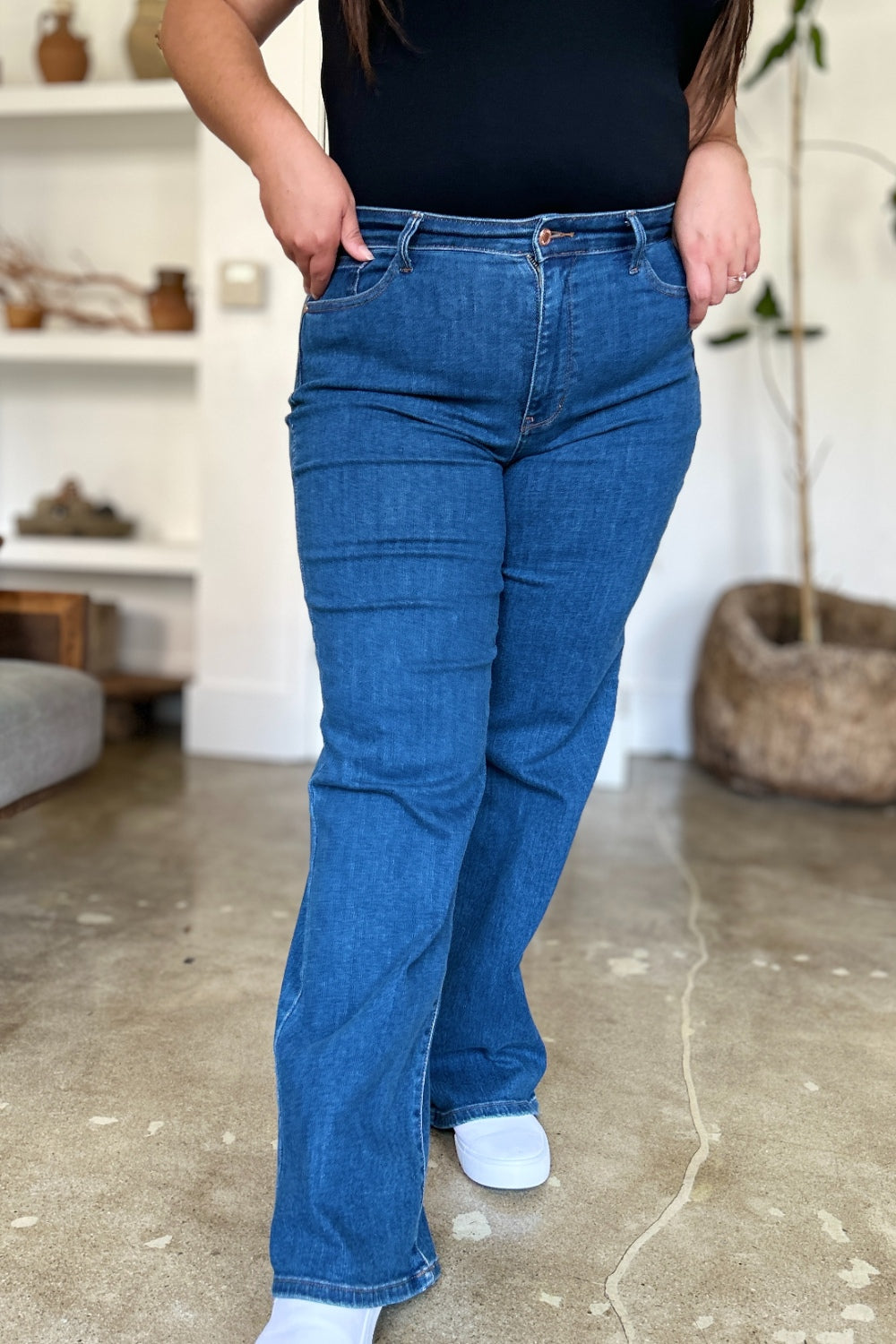 Judy Blue Full Size High Rise Straight Jeans Coco’s Tee Boutique