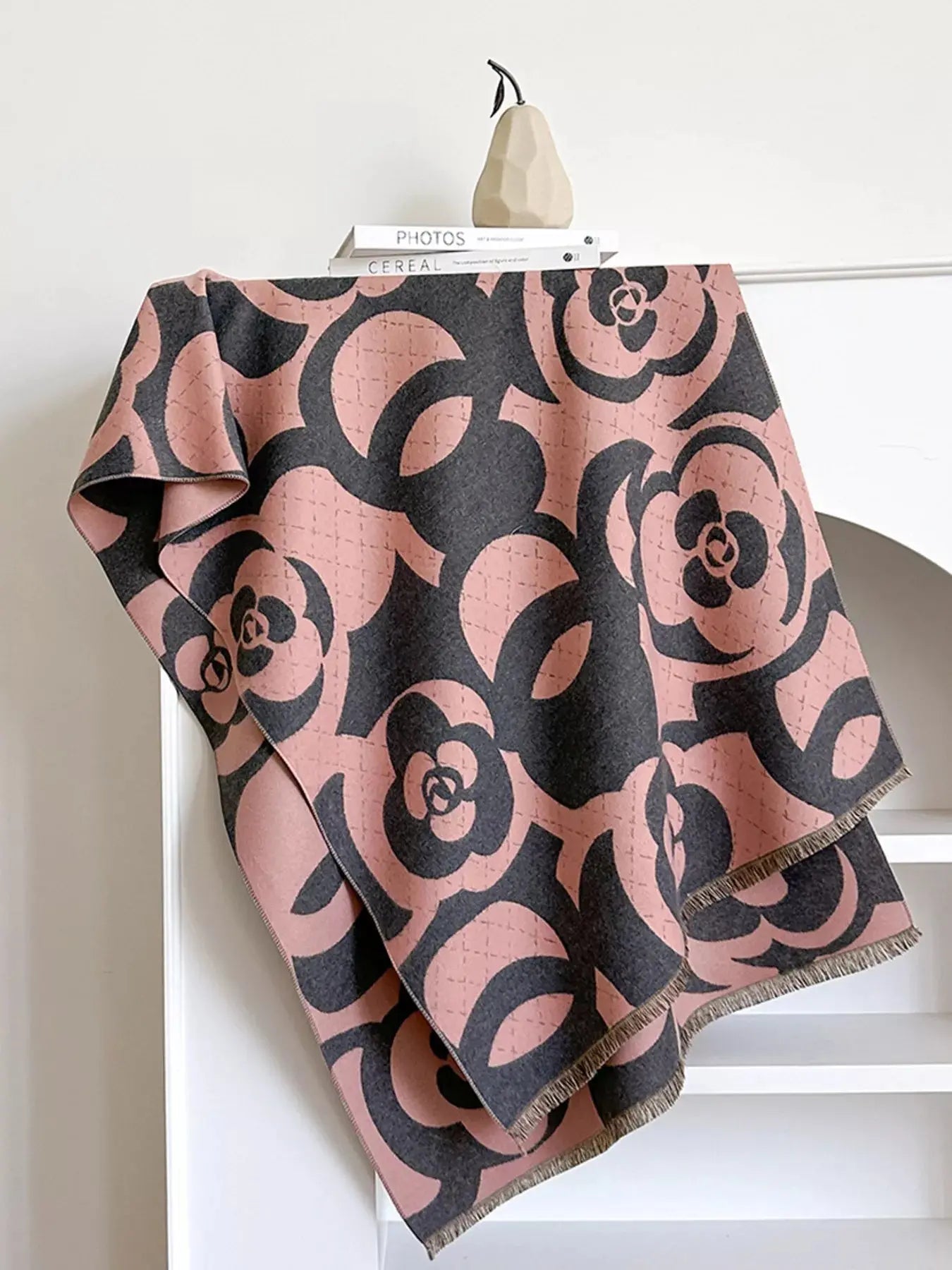 Floral Patterned Warm Scarf Simply Love