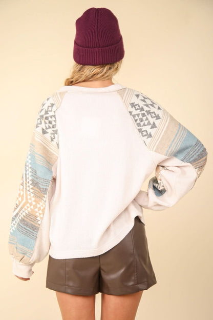 Very J printed knit top - long sleeve