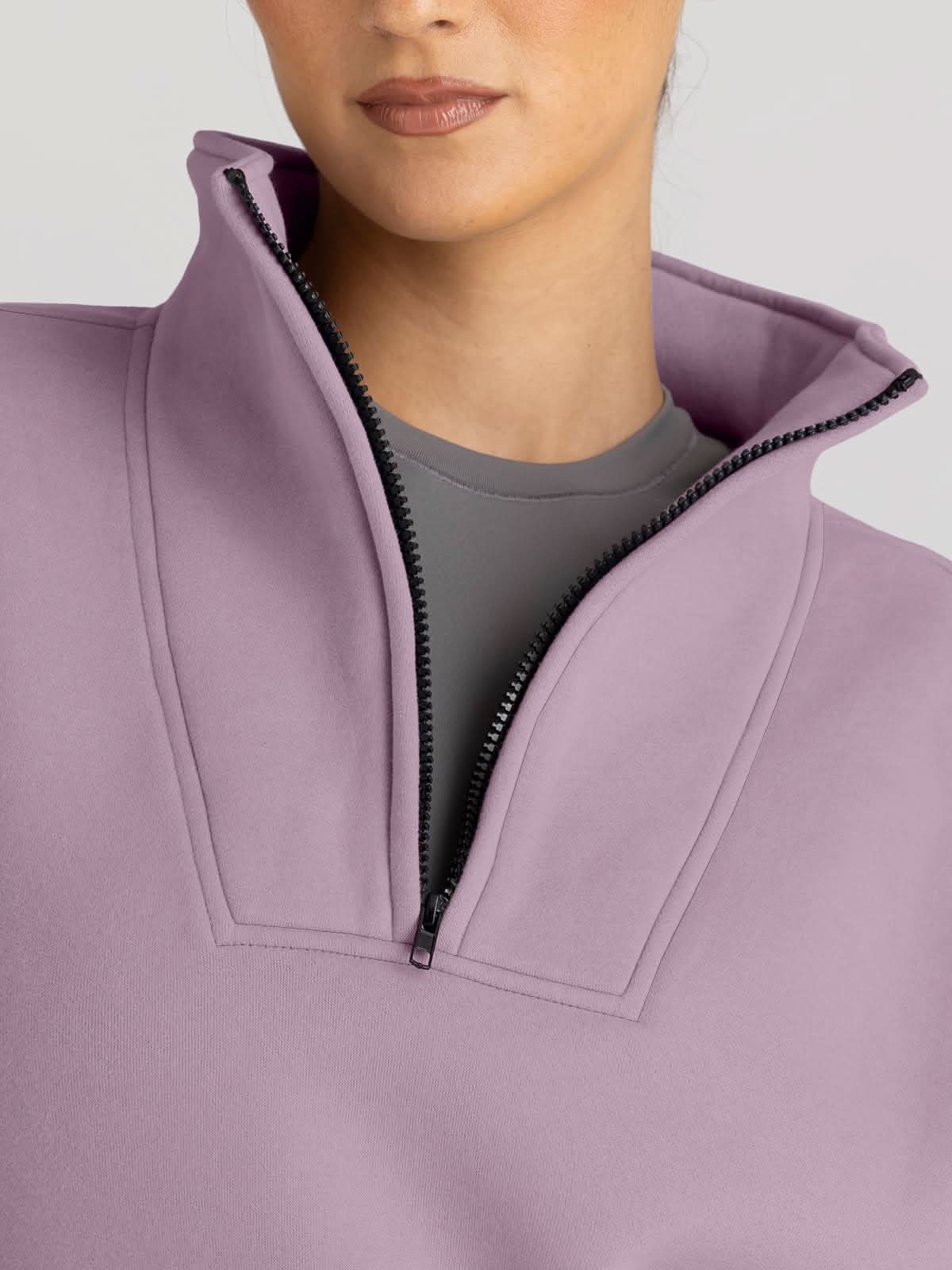 Trendy Queen Sweatshirts Half Zip Pullover Quarter Zip Oversized Hoodies Sweaters Comfy Fall Outfits 2024 Y2K Winter Clothes - Love Salve 