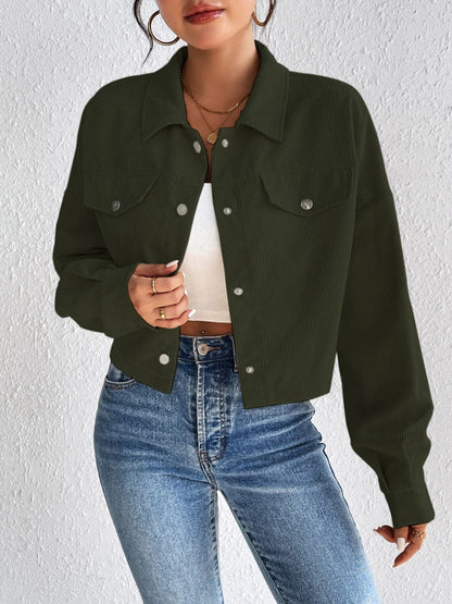 Versatile Snap-Front Long Sleeve Jacket