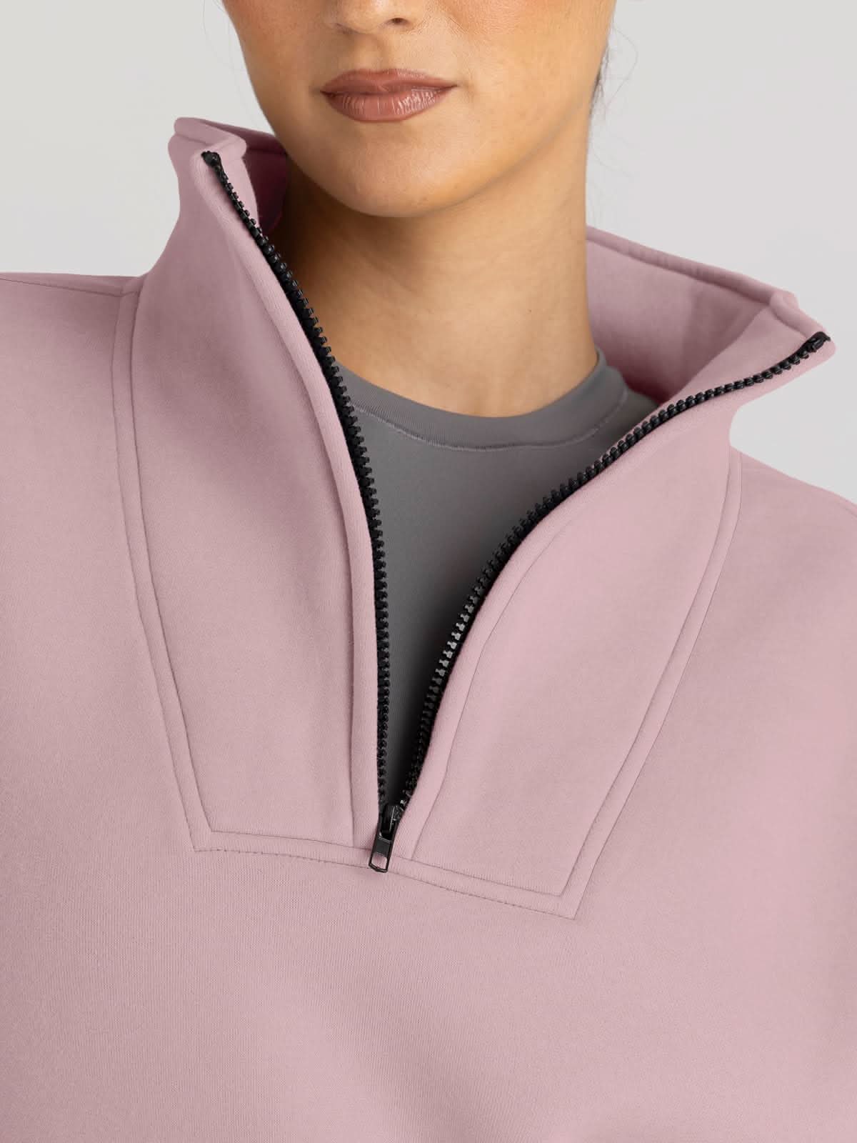 Trendy Queen Sweatshirts Half Zip Pullover Quarter Zip Oversized Hoodies Sweaters Comfy Fall Outfits 2024 Y2K Winter Clothes - Love Salve 