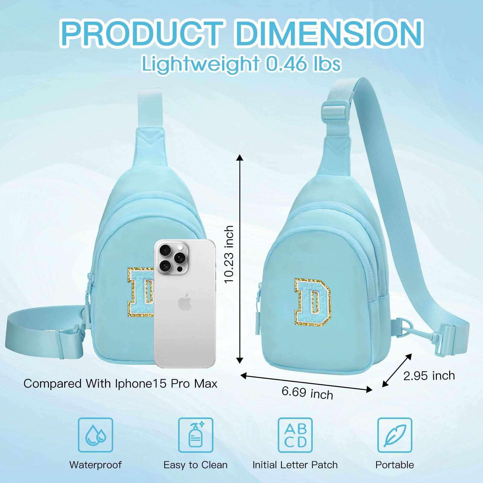 Small Initial Sling Bag Crossbody Bag Fanny Pack for Girls Women Cute Chest Bag Cross Body Bag Personalized Gift - Love Salve 