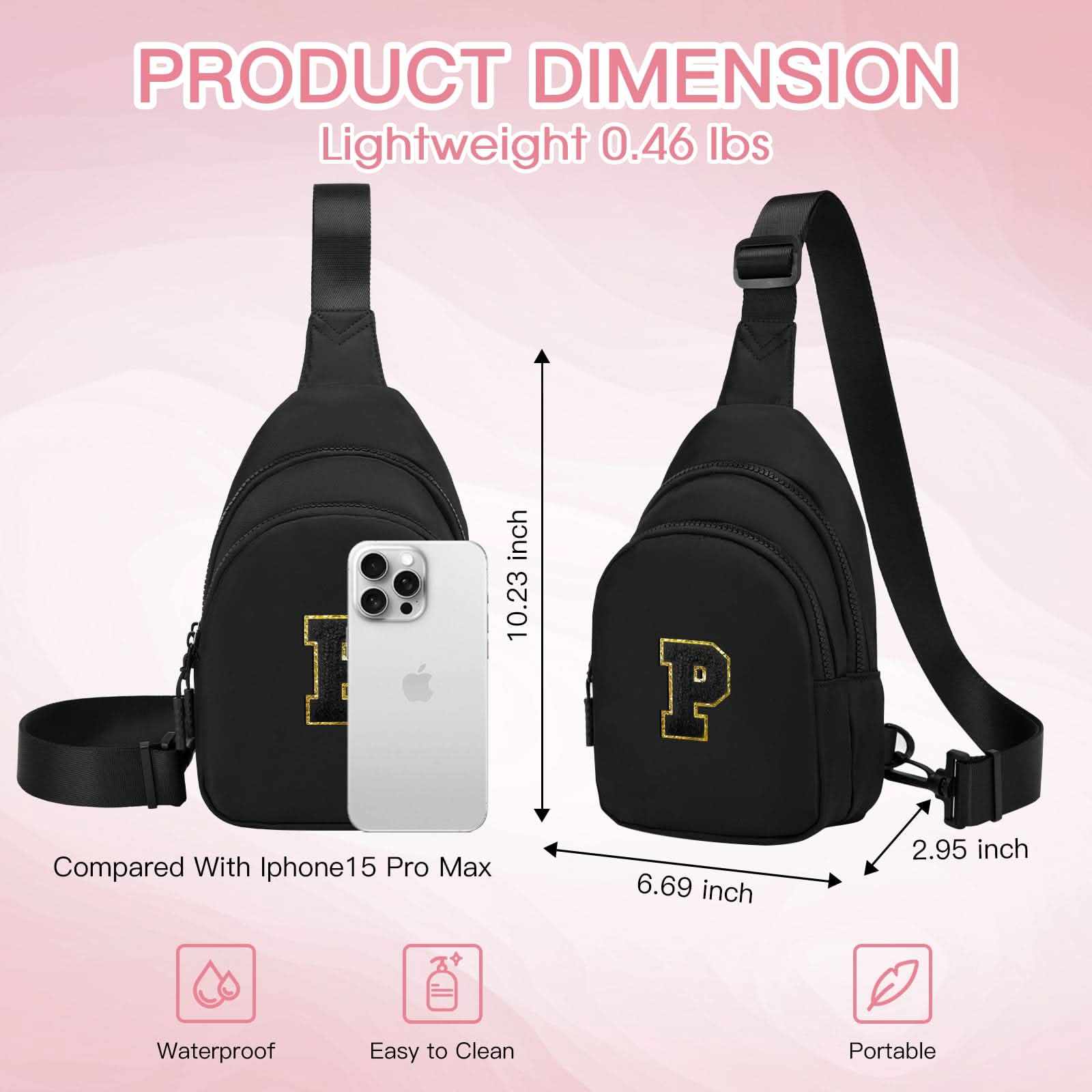 Small Initial Sling Bag Crossbody Bag Fanny Pack for Girls Women Cute Chest Bag Cross Body Bag Personalized Gift - Love Salve 