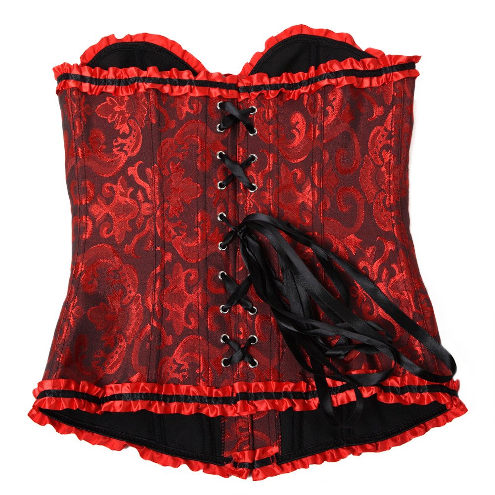 Zhitunemi Black Corset Top for Women Pirate Corsets Shapewear Steampunk Corset Overbust