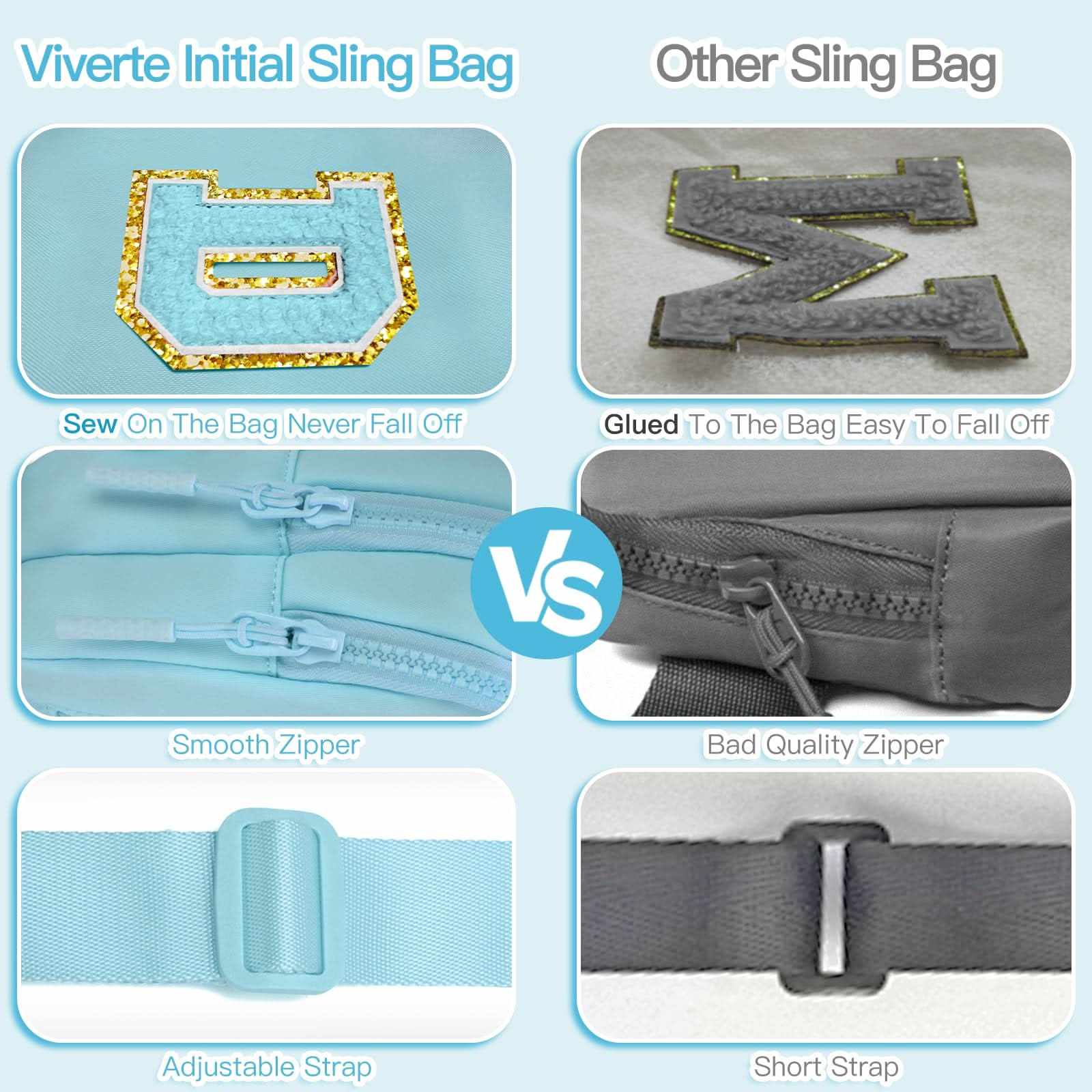 Small Initial Sling Bag Crossbody Bag Fanny Pack for Girls Women Cute Chest Bag Cross Body Bag Personalized Gift - Love Salve 