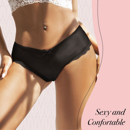 Love Salve Plus Size Black Thong with Cross Back Hollowed Out Pattern Low-Rise Panty for Women