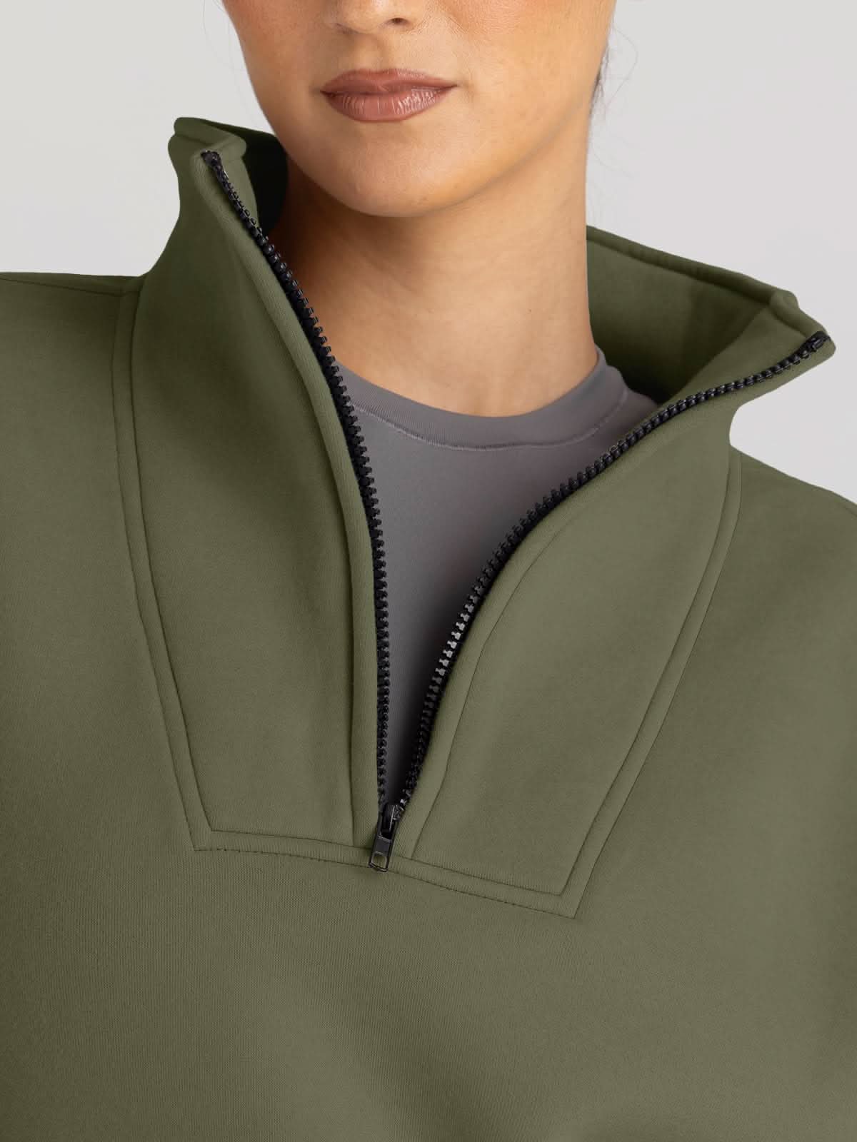 Trendy Queen Sweatshirts Half Zip Pullover Quarter Zip Oversized Hoodies Sweaters Comfy Fall Outfits 2024 Y2K Winter Clothes - Love Salve 