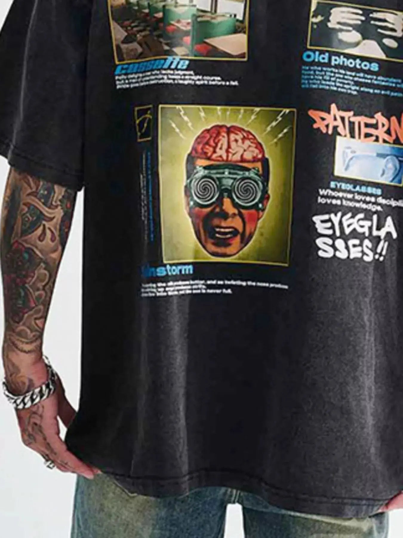 Men's Vintage Graphic Oversized Washed T-Shirt Simply Love