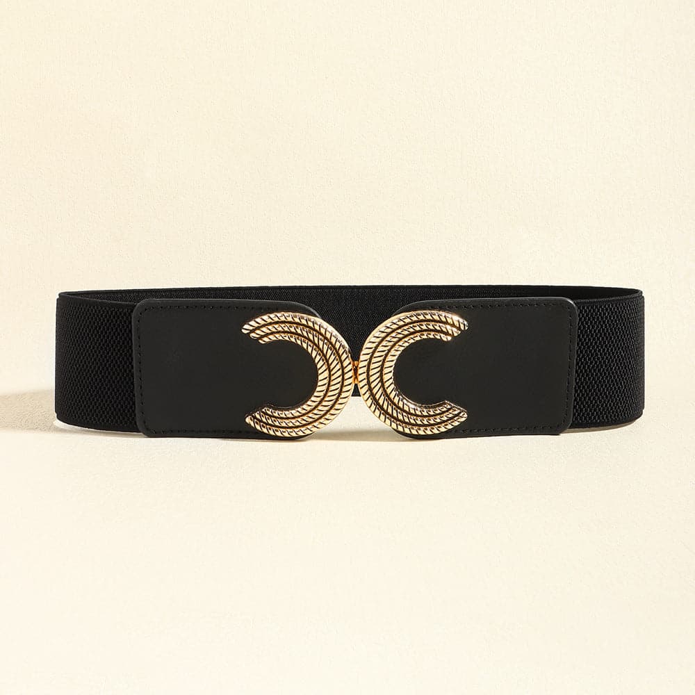 Double C Buckle Elastic Belt.