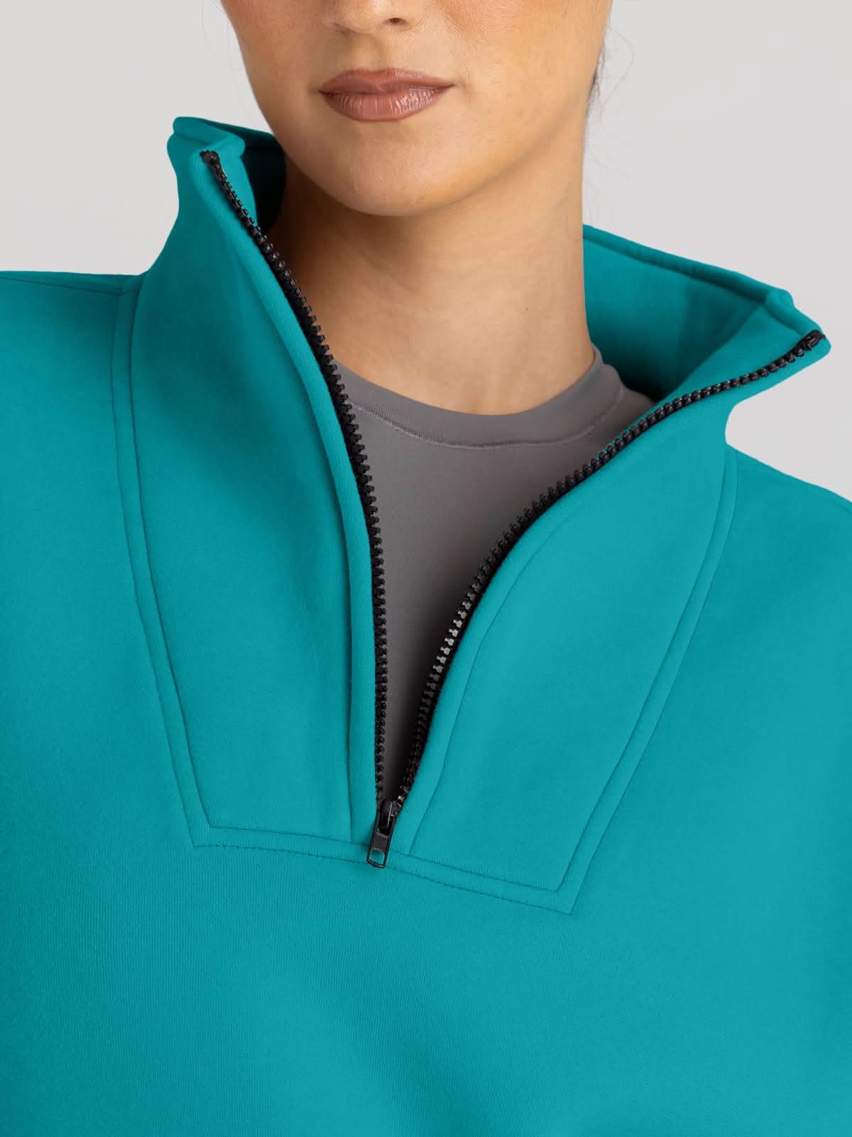 Trendy Queen Sweatshirts Half Zip Pullover Quarter Zip Oversized Hoodies Sweaters Comfy Fall Outfits 2024 Y2K Winter Clothes - Love Salve 