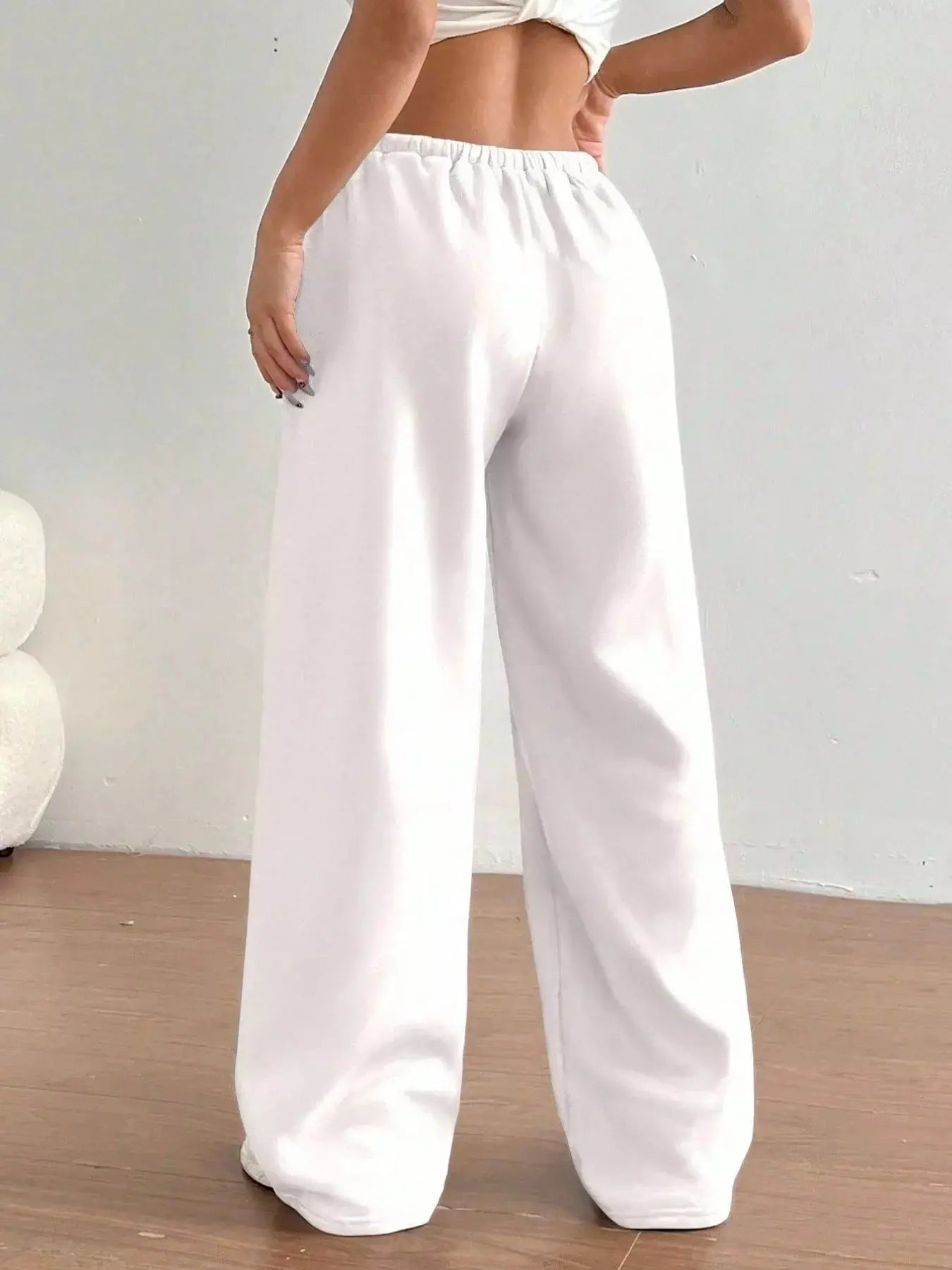 Casual Drawstring High Waist Wide Leg Sweatpants Simply Love