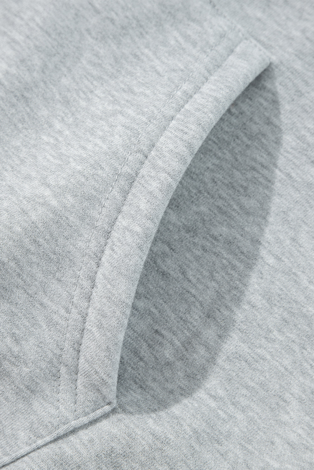 Light Grey Solid Color Fleece Lined Zip up Hoodie