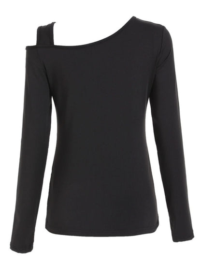 Asymmetrical cutout long sleeve tee with a modern twist