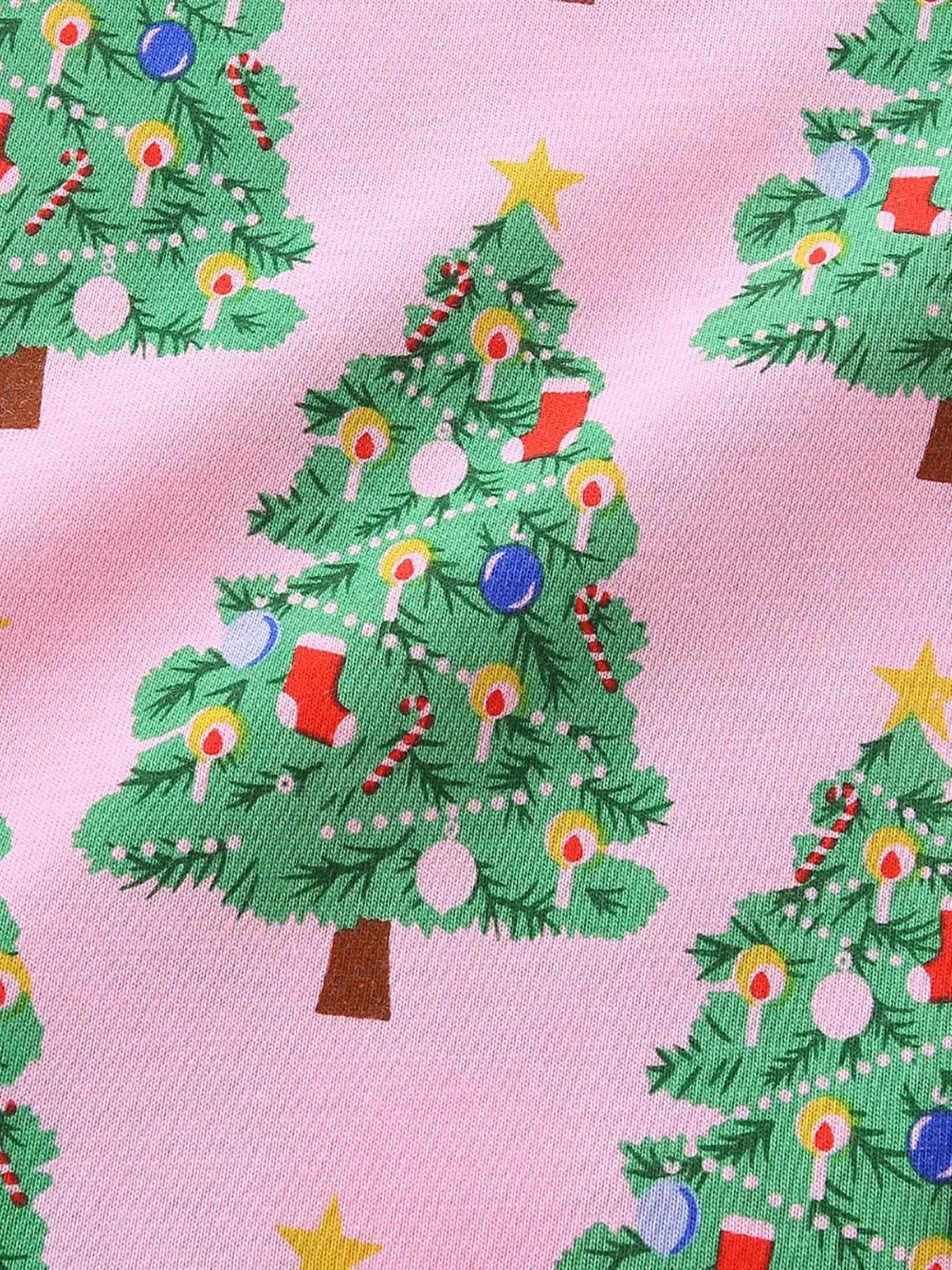 Children's Christmas Tree Print Long Sleeve Dress Simply Love