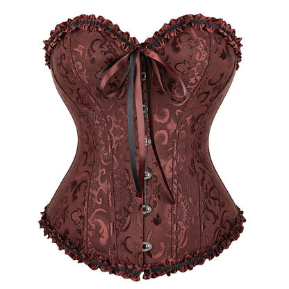 Zhitunemi Black Corset Top for Women Pirate Corsets Shapewear Steampunk Corset Overbust