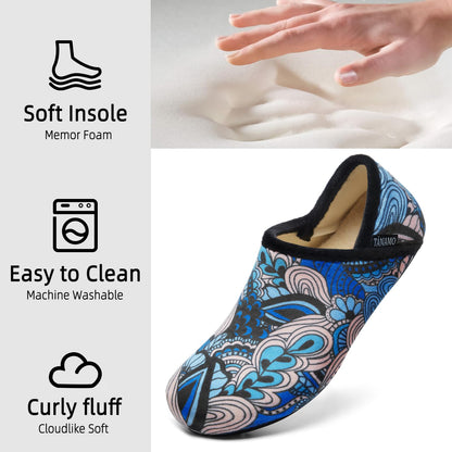 Tanamo House Slippers for Women Men Indoor Barefoot Slippers Socks Furry Slip on House Shoes Cozy Comfy Slippers for Home Bedroom Travel Yoga