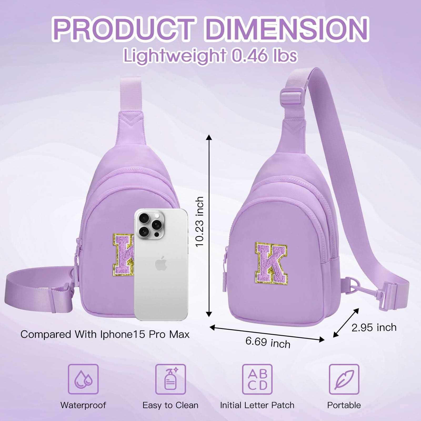 Small Initial Sling Bag Crossbody Bag Fanny Pack for Girls Women Cute Chest Bag Cross Body Bag Personalized Gift - Love Salve 