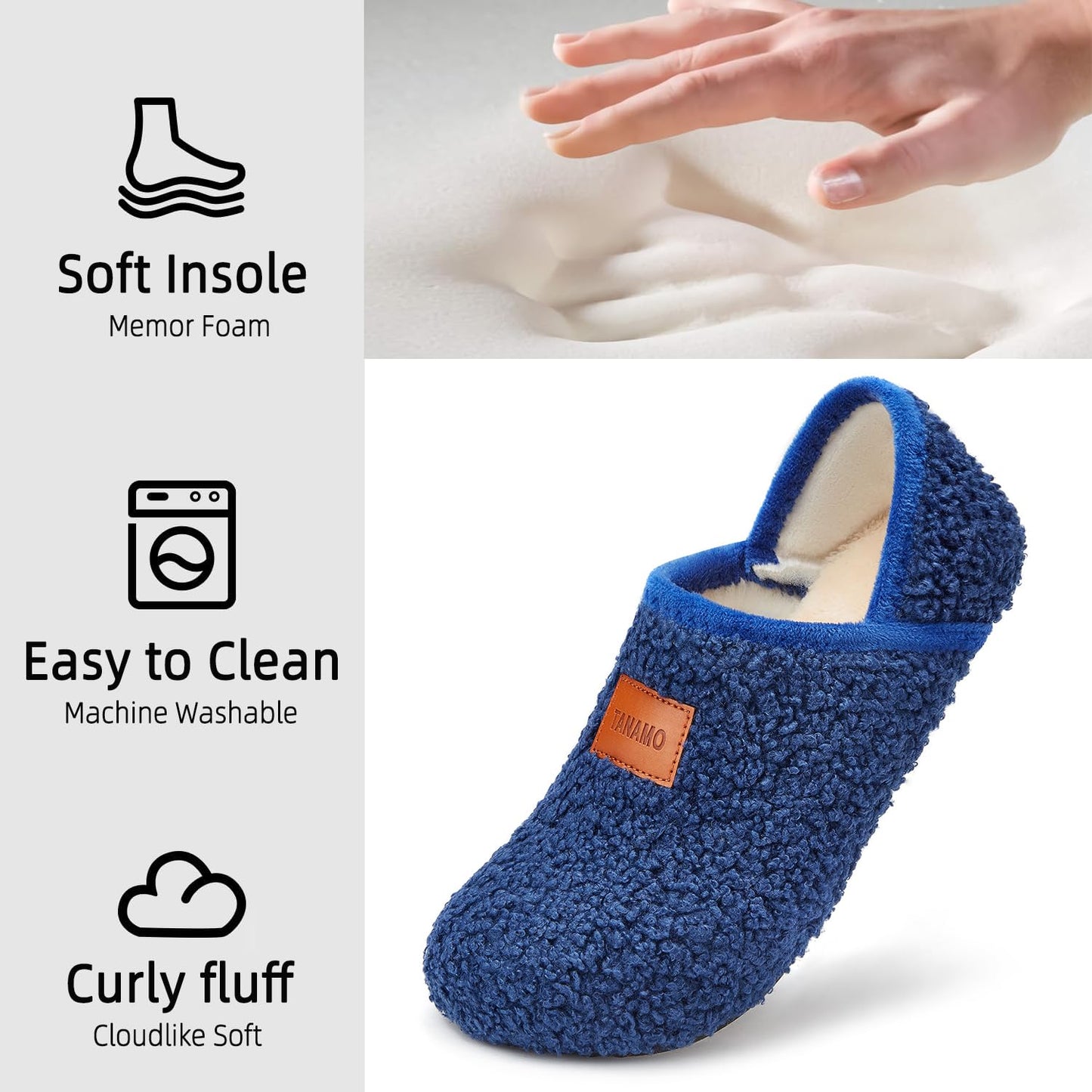 Tanamo House Slippers for Women Men Indoor Barefoot Slippers Socks Furry Slip on House Shoes Cozy Comfy Slippers for Home Bedroom Travel Yoga