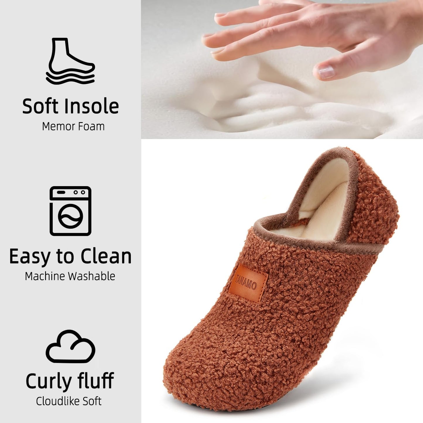 Tanamo House Slippers for Women Men Indoor Barefoot Slippers Socks Furry Slip on House Shoes Cozy Comfy Slippers for Home Bedroom Travel Yoga