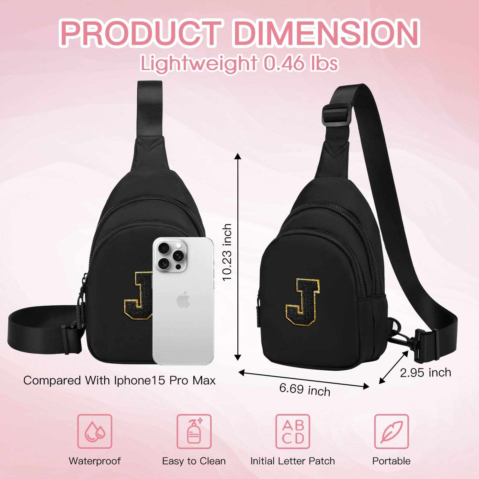 Small Initial Sling Bag Crossbody Bag Fanny Pack for Girls Women Cute Chest Bag Cross Body Bag Personalized Gift - Love Salve 