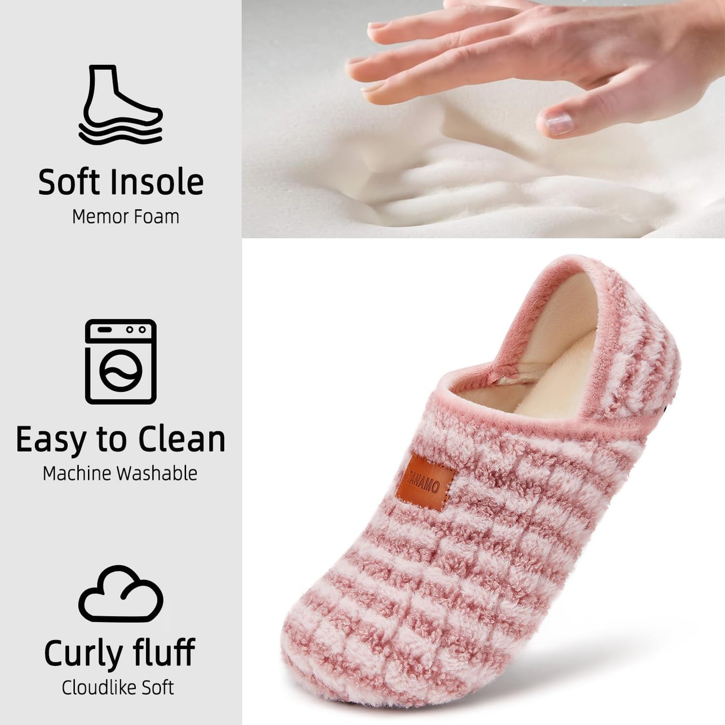 Tanamo House Slippers for Women Men Indoor Barefoot Slippers Socks Furry Slip on House Shoes Cozy Comfy Slippers for Home Bedroom Travel Yoga