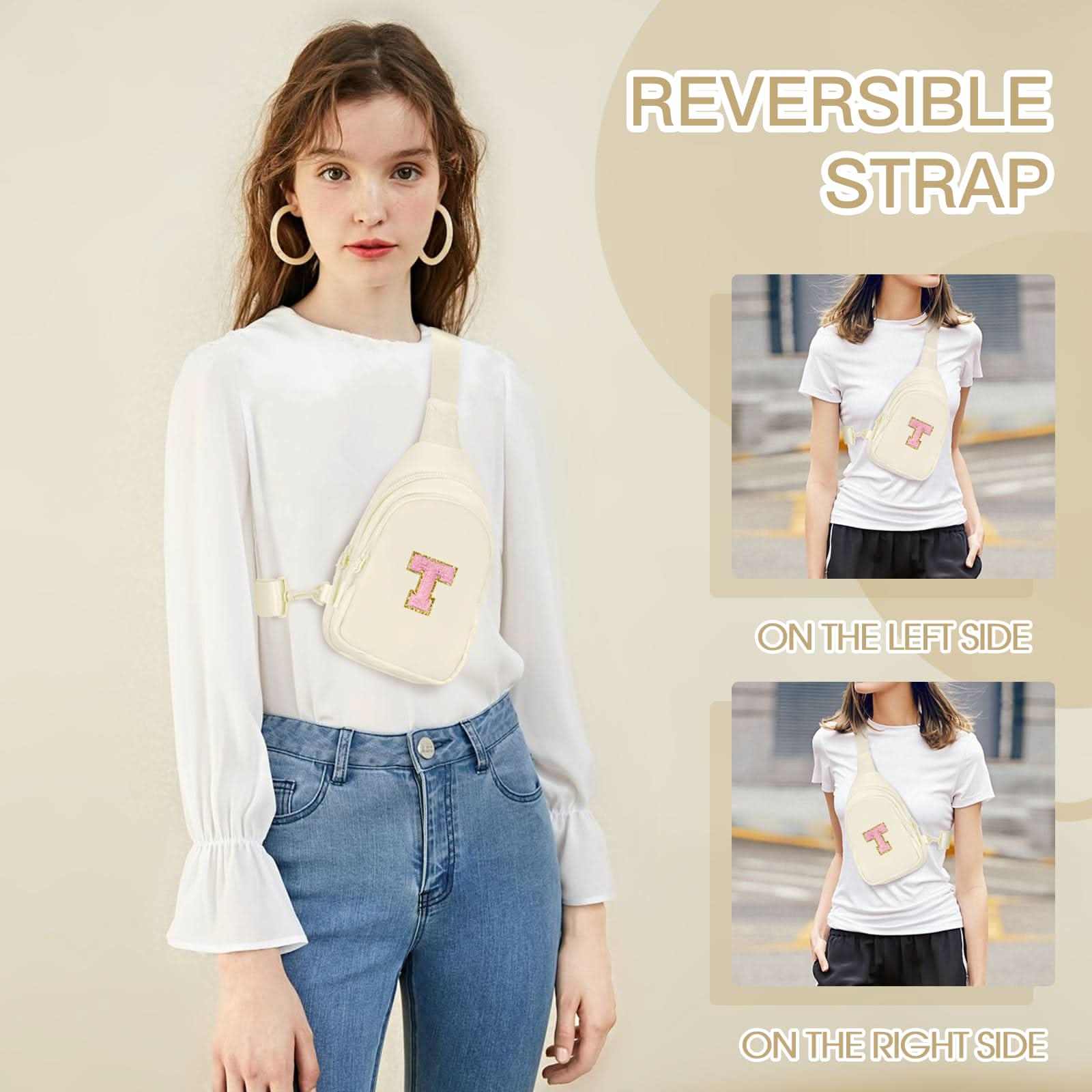 Small Initial Sling Bag Crossbody Bag Fanny Pack for Girls Women Cute Chest Bag Cross Body Bag Personalized Gift - Love Salve 