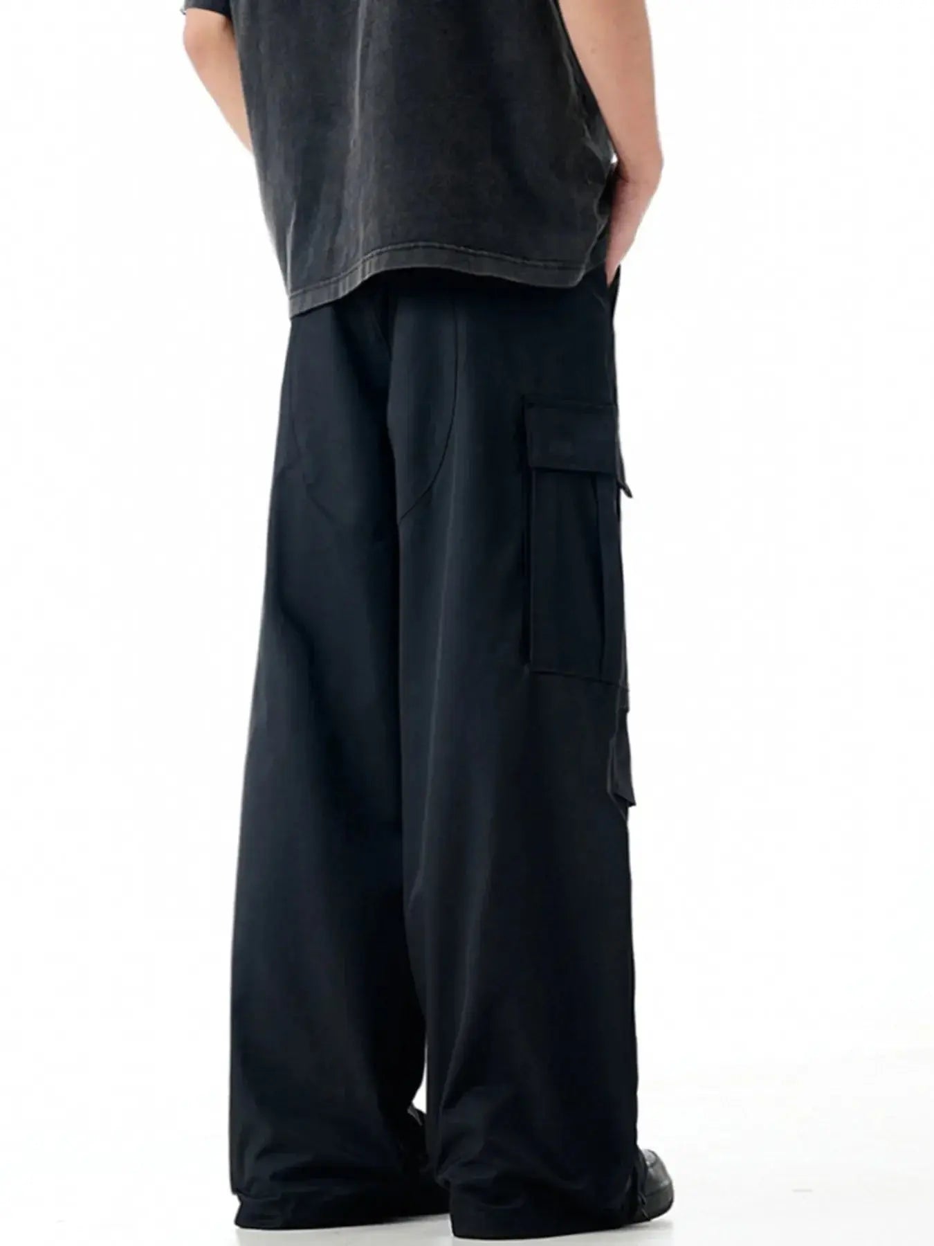 Men's Loose Fit Cargo Pants With Multiple Pockets Polyester Spandex Blend Simply Love