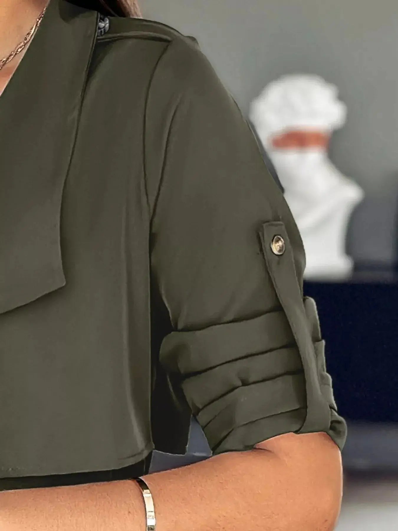 Drape Collar Lightweight Trench Coat Simply Love