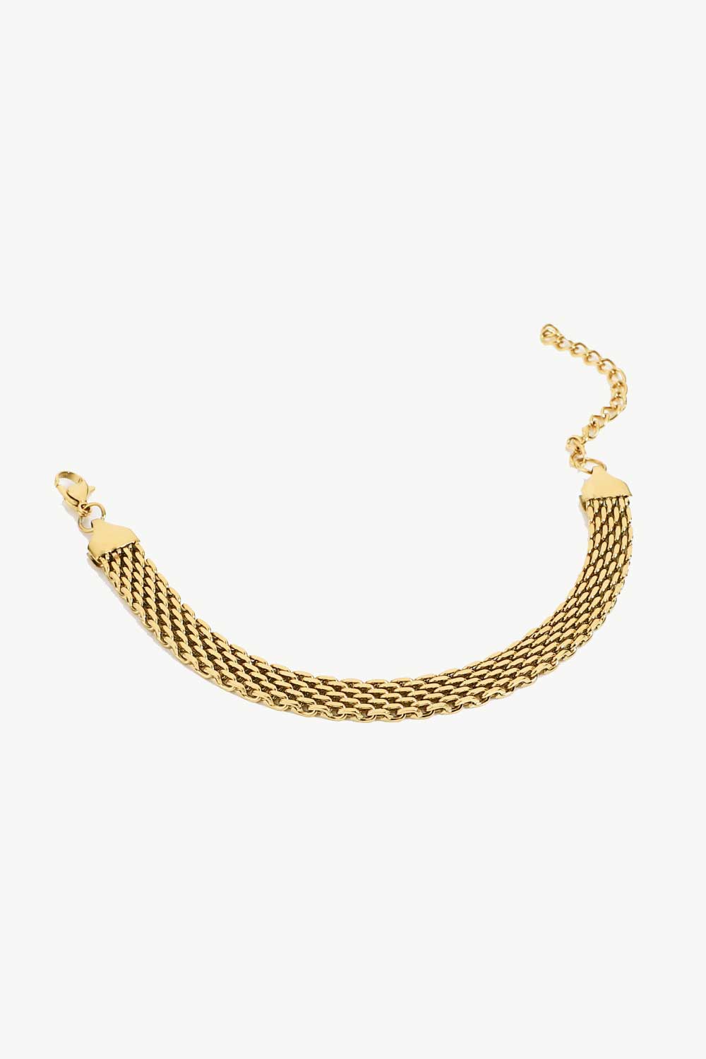 18K Gold-Plated Wide Chain Bracelet.