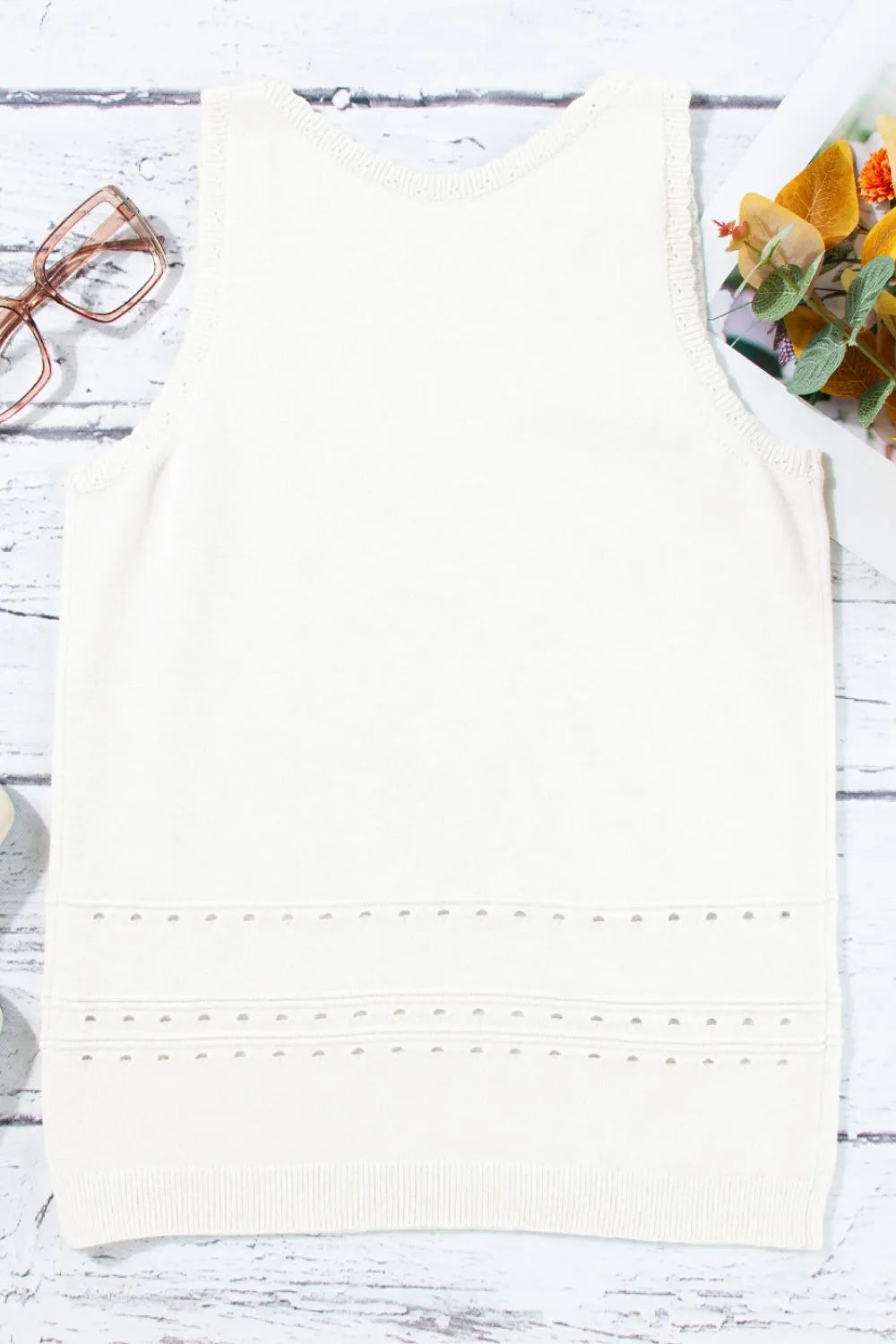 Square Neck Wide Strap Sweater Tank