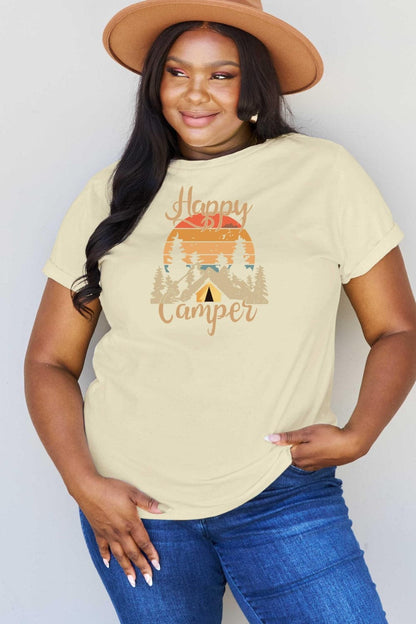 Simply Love Full Size HAPPY CAMPER Graphic T-Shirt.