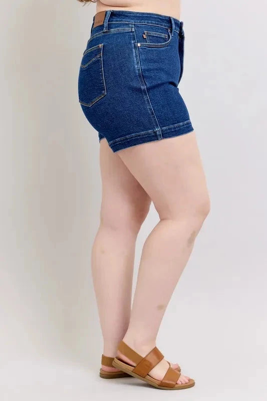Judy Blue Full Size High Waist Tummy Control Denim Shorts Plus Size Coco’s Tee Boutique