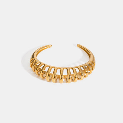 Elegant 18K gold-plated cutout cuff bracelet