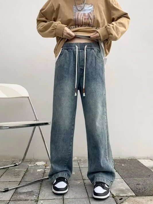 Men's Full Size Vintage Wash Wide Leg Jeans Plus Size Simply Love