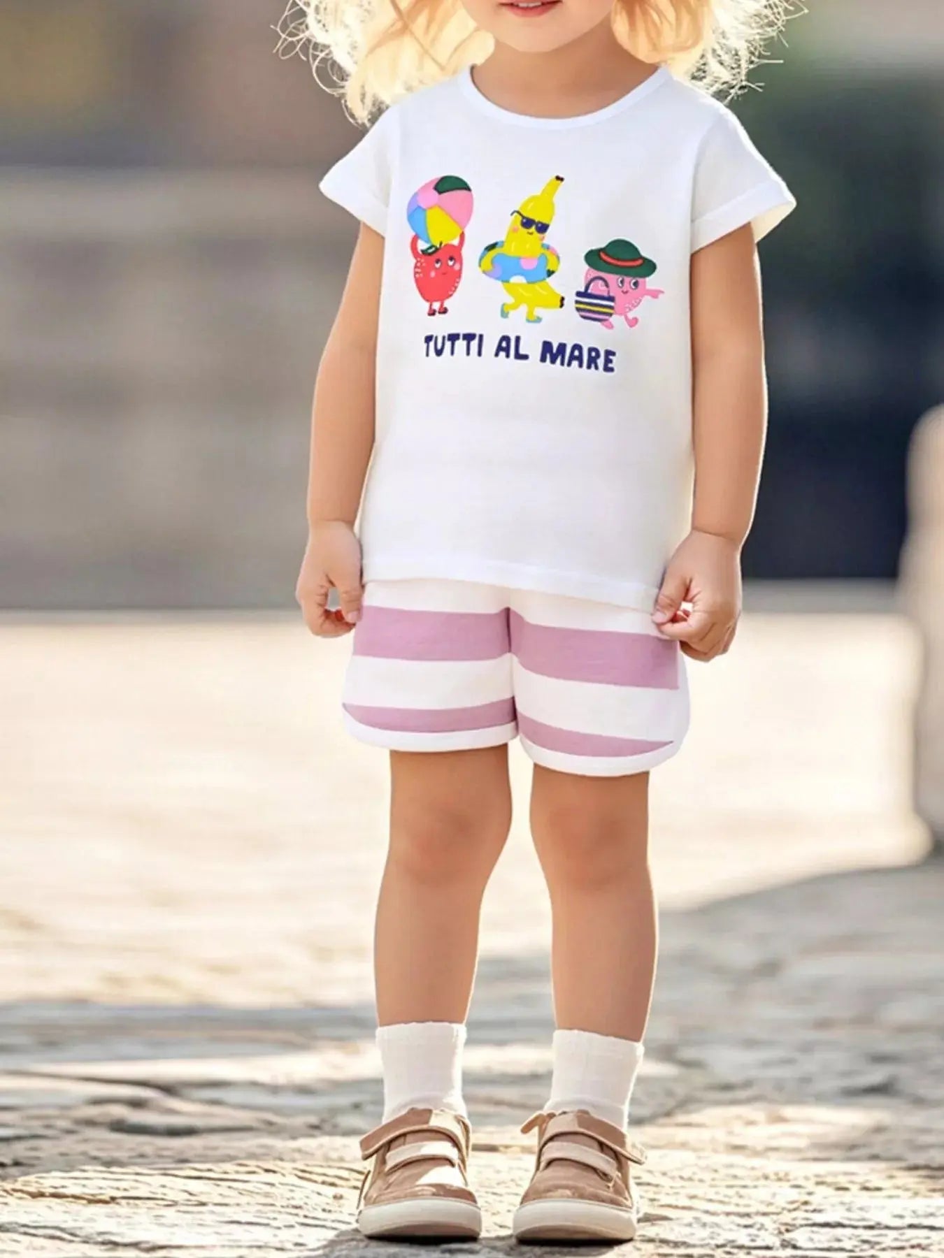 Children's Cute Cartoon Graphic Short Sleeve T-Shirt Simply Love