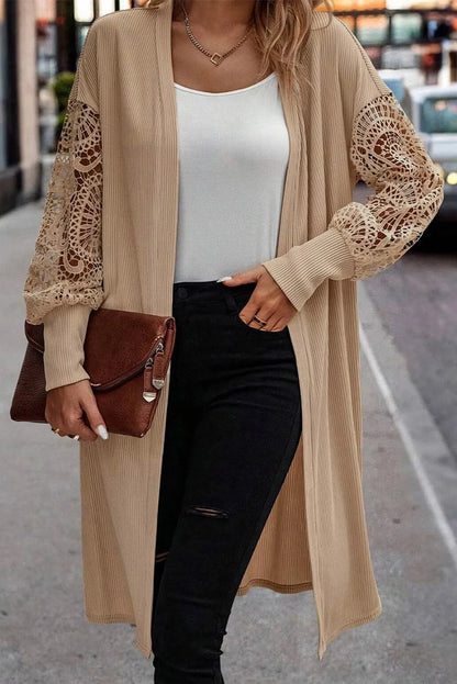 Lace cover-up with lantern sleeves