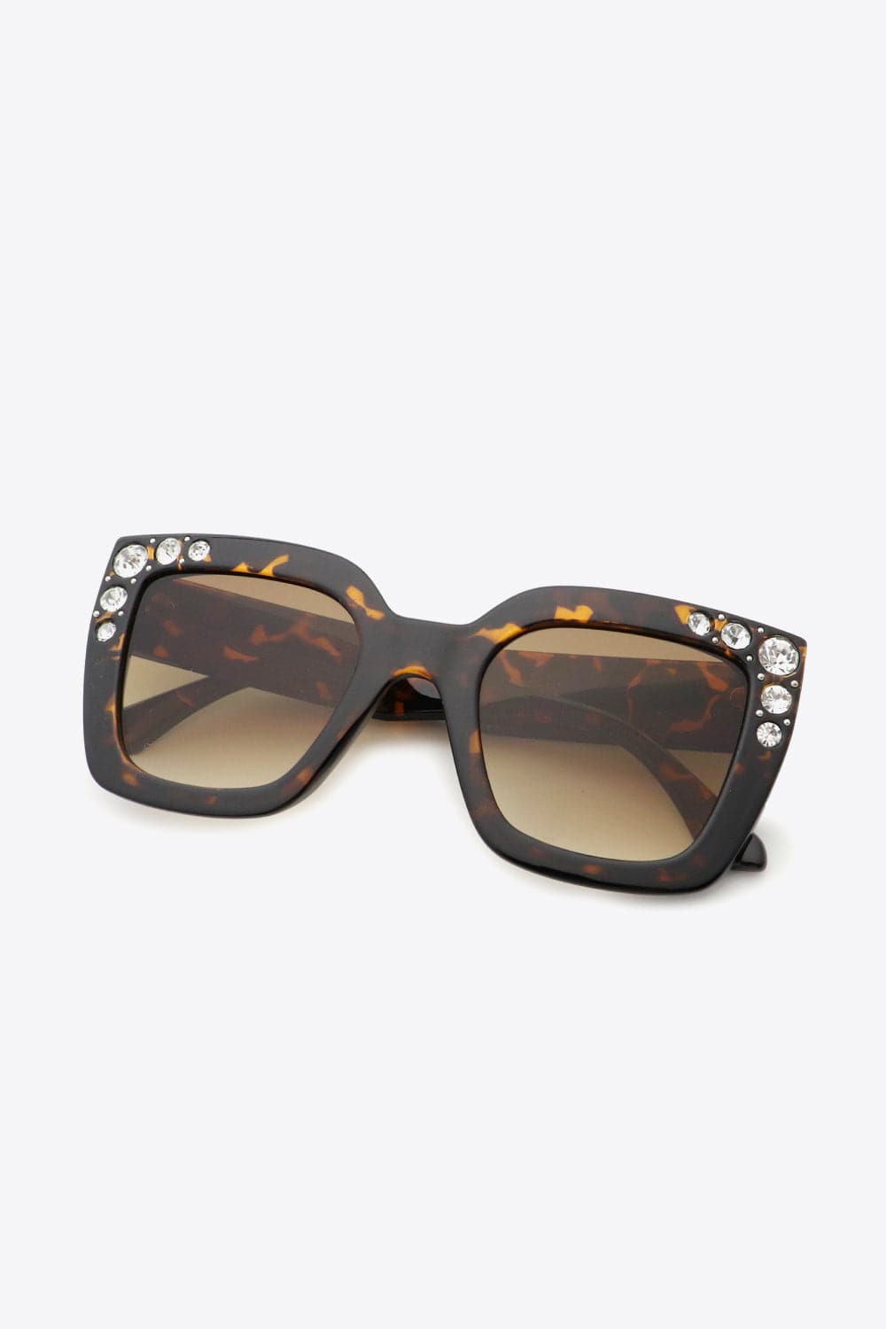 Inlaid Rhinestone Polycarbonate Sunglasses.