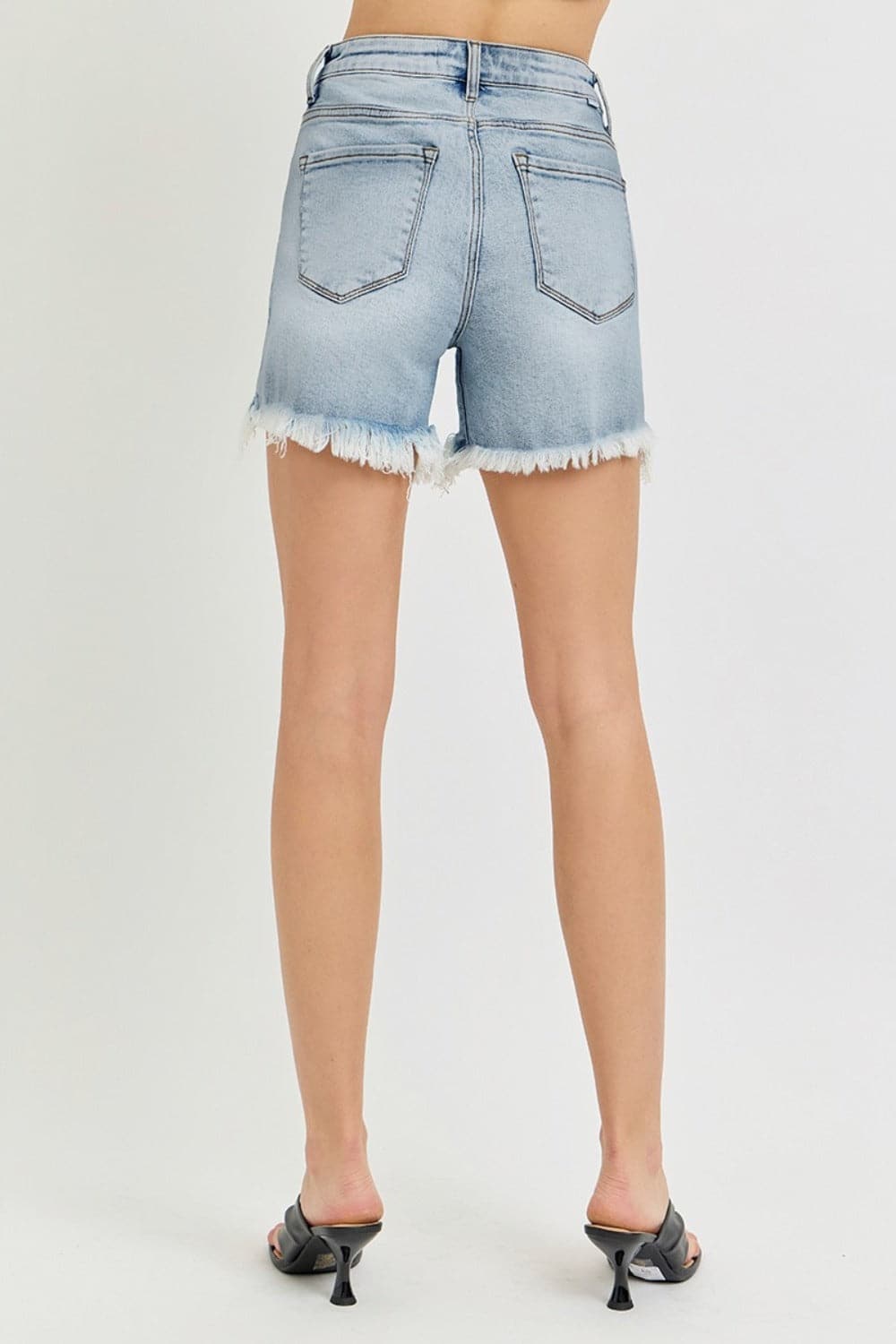 High-rise edgy denim shorts